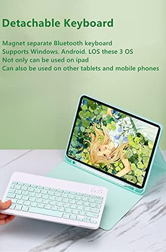 Тастатура за боја на Yeehi за Galaxy Tab A7 10.4 инчи 2020 тастатура кутија симпатична одвојлива отстранлива безжична покривка на