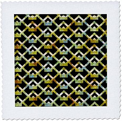3дроза Зелена, Сина и Жолта Слика На Дијамантска Шема Од Мермерна Круна-Квадрати Од Јорган