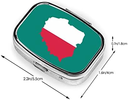 2018 Полска Знаме И Мапа Плоштад Мини Пилула Кутија Патување Медицина Прегради Организатор Пренослив Метал Пилула Случај