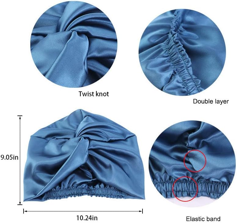 Имитирана свилена ткаенина за прилагодување на хаубата за коса за ноќно спиење, двојно слоеви туш за капење за жена кадрава природна хаи