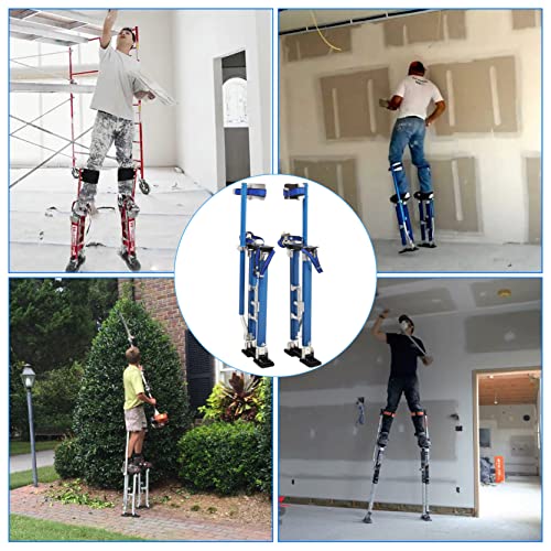 Gesexi Drywall Stilts 24-40 инчи прилагодлива професионална алатка за алуминиум, затегнување со влошки за колена заштита за сликарски
