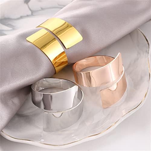 N/A Serviette Rings Tapkin Holder Table Tine Prine Tapkin Ring Decoration for Wedding Arter Hotel Banquet Silver Rose Gold