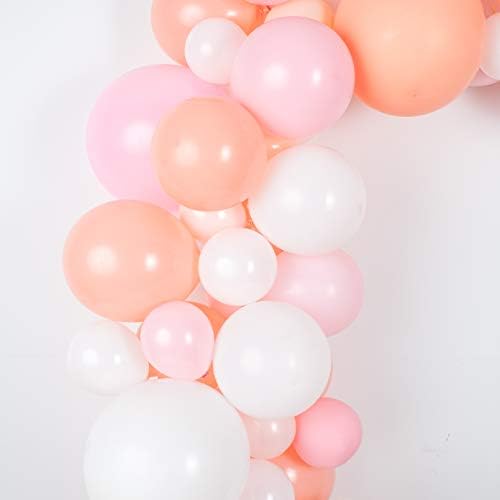 Балон Венец Комплет-Розова, Бела, Руменило Балони За Забави-Денот На Вљубените / Галентин Партија-Големи, Мали Бебе Пастелни Мат