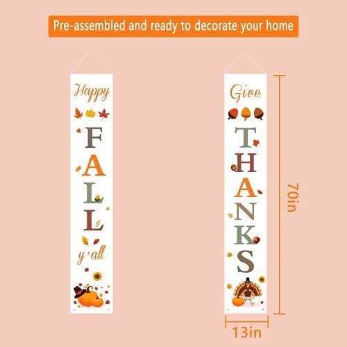 Есенски Декор | Есенски Украси За Дома | Среќен Пад на сите &засилувач; Заблагодарете Се На Банерите На Тремот За Есенските Украси