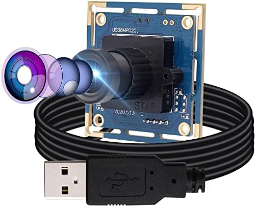 8MP USB модул за камера за компјутерски широк агол компјутерска камера 3.6mm леќи за веб -камера табла Mini UVC USB2.0 Lightburn Camera