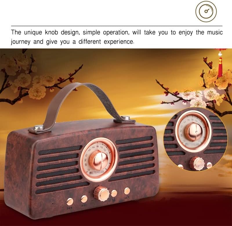 GKMJKI Класичен ретро FM радио приемник Преносен декорација MP3 радио стерео звучник USB полнење