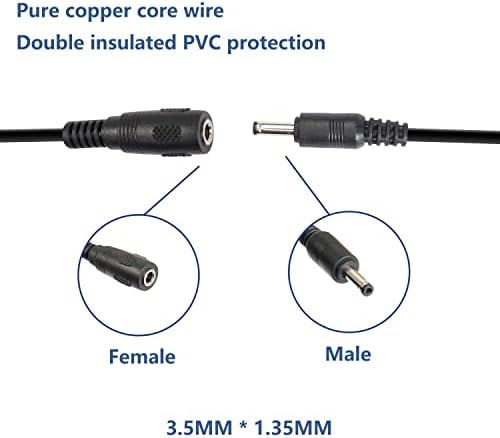 3,5мм*1,35мм DC Power Wire DC машки и женски приклучок до голи жица Отворен крај на кабел за напојување со кабел од 3,5мм барел за поправка