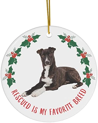Смешни планински курички кучиња подароци 2023 Спасени украси за новогодишна елка е мојата омилена раса керамички круг