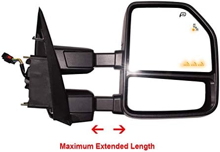 AERDM Ново огледало за влечење црно куќиште со сензор за температура се вклопува во Ford Super Duty F-250 F-350 F-450 F-550