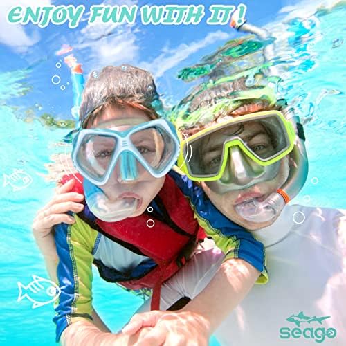 Децата Seago Ship Googgles со нос покритие нуркање маска Scuba нуркање маска за пливање анти-магла температура стакло, панорамски