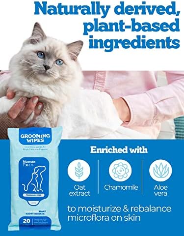 Нуеста миленичиња хипоалергични марамчиња за миленичиња - дезодоризирајќи без чистење на бања за кучиња и чешлање на кученца | Уво,
