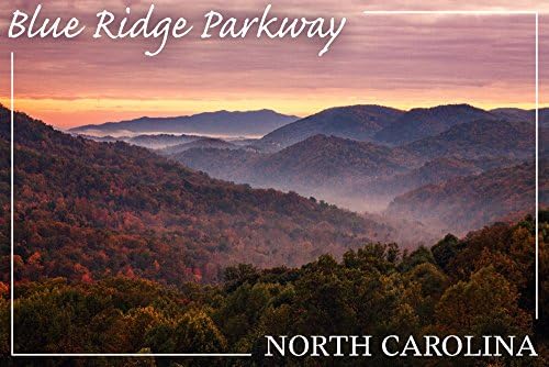Фенер Прес Блу Риџ Парквеј, Северна Каролина, одлични чадливи планини, зајдисонце