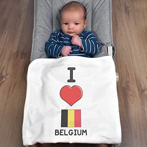 Азиеда „Ја сакам Белгија“ памучно бебе ќебе / шал