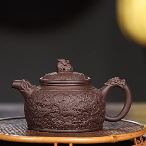 Siline Zisha чај тенџере - Dragon Dezhong 11 мл, кинески оригинален глинен глина Рачно изработена чајник со филтер, инфузер