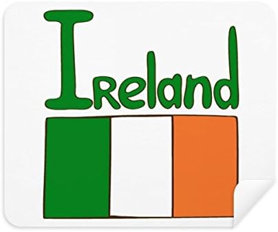 Ирска Национално Знаме Зелена Шема За Чистење Крпа За Чистење Екран 2 парчиња Велур Ткаенина