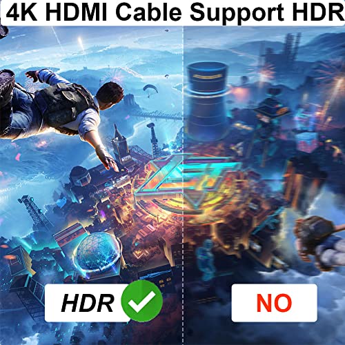 RyzzRooa 4k HDMI Кабел 5FT, 4K@60hz Позлатен HDMI 2.0 Кабел, Со Голема Брзина 18Gbps, 4K HDR, 3D, HDCP 2.2, ARC, Компатибилен Со Xbox, PS3, PS4,