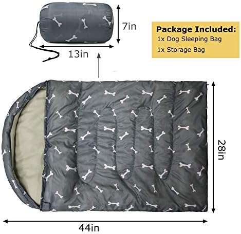 Kudes Dog Tog за спиење водоотпорна топла пакувачка кучиња кревет со чанти за складирање за затворено патување во отворено патување