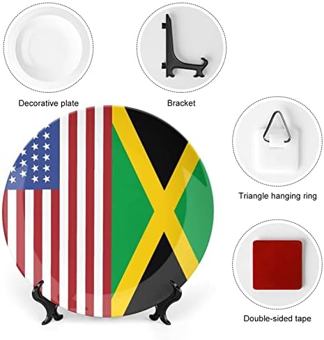 САД Фиаг Јамајка знаме што виси керамичка декоративна чинија со приказ на стоење прилагодени годишнини за свадбени подароци за родители