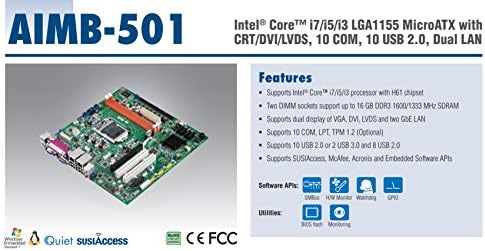 2 &засилувач; 3 Генерал Интел Јадро i7/i5/i3 Lga1155 Микроаткс Со H61, CRT/DVI/LVDS, 10 COM, 10 USB 2.0, Двојна LAN