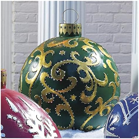 Доверба занаетчија Божиќ 60см на отворено украсена топка направена ПВЦ гигант без светло големи топки Дрво украси на дрвја, отворено играчки