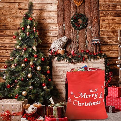 Advantez голема торба за подароци за Божиќ, голема торба за подароци за еднократна употреба, џамбо Божиќна торба за ткаенина ткаенина за ткаенина за Божиќно складирање