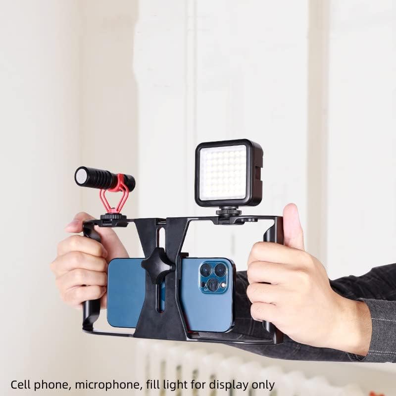 Помогнете во прирачник за стабилизатор на фотоапаратот Телефонски кафез за движење Трипод штанд за видео -снимање на iPhone и фото -снимање