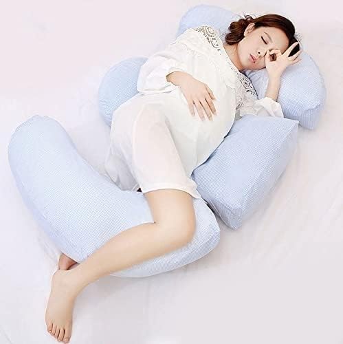 Pilloid Pillowdsion MXJCC Бременост Е во облик, породилно перници за спиење, бременост природен памук за жени со отстранлив кадифено