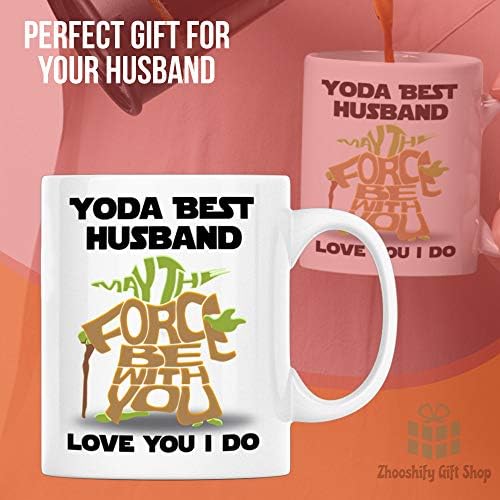 Чаши за кафе За Сопруг, Сопруг Јода Нека Силата Биде Со Вас, Смешен Подарок За Денот На Таткото Од Сопругата