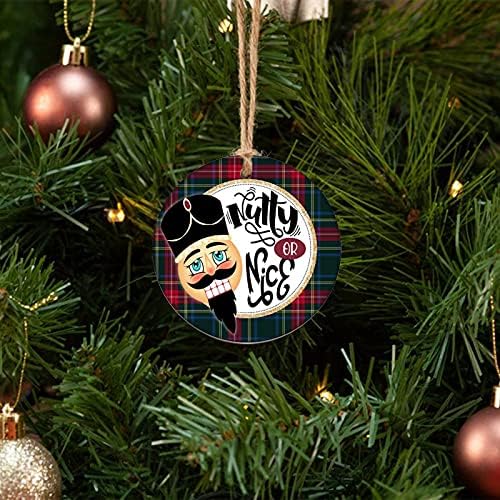 Орев или убав украс тартан карирана оревчерка керамички украс за чување украс за Божиќно дрво што виси декор Семејство пријатели Божиќ