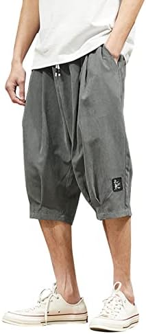 Ubst Mens Capris панталони јапонски стил плус големина лабава обични панталони лето под коленото еластично влечење џогер шорцеви