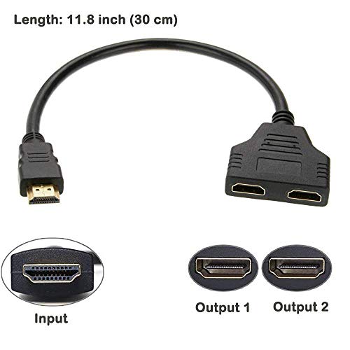 HDMI Сплитер Кабел Машки 1080p До Двојна HDMI Женски 1 до 2 Начин HDMI Сплитер Адаптер Кабел ЗА HDTV HD, LED, LCD, ТВ, Поддршка На Два
