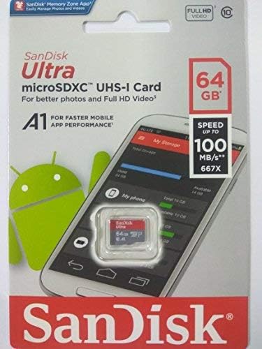 Sandisk Мемориска Картичка 64GB Ултра MicroSD Работи СО LG Stylo 3, LG Зона 4, LG Stylo 5, LG Stylo 4, LG Stylo 2 Мобилен Телефон Пакет Со
