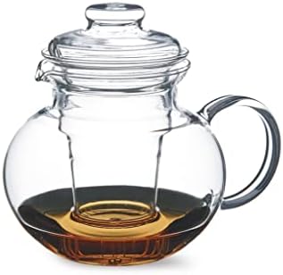 Симакс 1-квартен чајник со стаклен инфузер: Микробранова и шпорет безбедна, топлина, студ и термички отпорни на боросиликатно стакло, прави