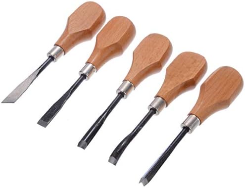 KOLESO Professional 5PCS/Поставете алатки за рака, поставени мануелни столари за резба на дрво дрво за обработка на образци за резба, рачно изработени алатки