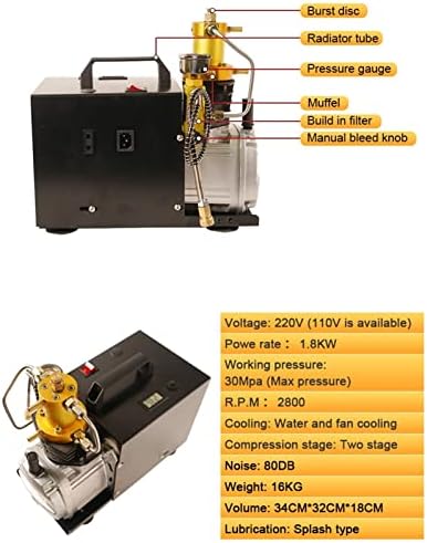 Kirandy TXES021 300BAR 4500PSI Електричен PCP компресор со висок притисок компресор за воздух за надувување на резервоарот