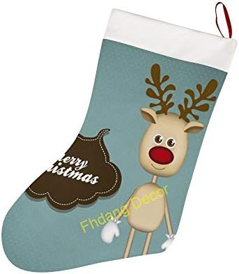 Елен Санта Мери Божиќни чорапи, големо Божиќно огнено дрво што виси чорапи за декорации за Божиќни семејни празници за забава, 10x16,5 инчи