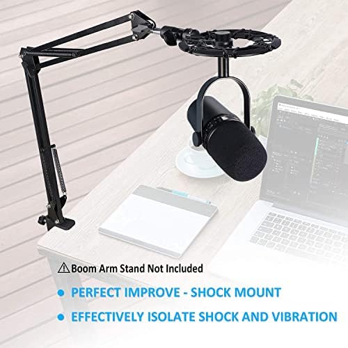 Shure MV7 Boom Arm со POP филтер - MIC Stand со шок монтажа компатибилен со микрофон Shure MV7 од YouShares
