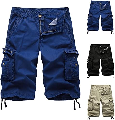 Кингагого Трендовски машки карго шорцеви поштедуваат работни панталони, обични кратки остави, пакувања, машки панталони лето со џеб црна сива