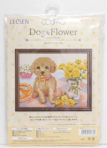 Lecien 717 Cross Stitch Dog & Flower Toy Poodle Poodle Kit