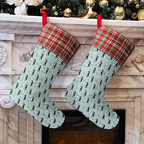 Симпатична пингвин секвен Божиќна празник чорапи Реверзибилна промена на бојата што се менува магичен фонд за Божиќно дрво камин