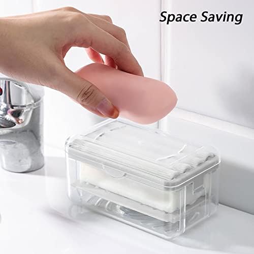 3 пакувачки шипки за сапун за сапун, 2-во-1 преносен сапун за сапун и диспензерот за сапун со ролери и дупки за мозоци, мултифункционален