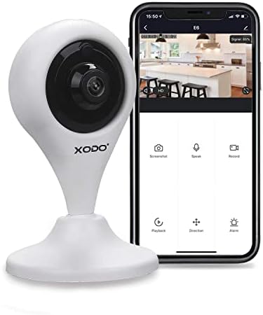 Codo безжична безбедносна камера, E4 IP 1080p HD приклучок Внатрешна WiFi камера за домашна безбедност/монитор за бебиња/ПЕТ/дадилка, откривање