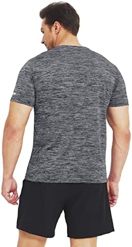 Маички за вежбање на машки магии Брзи суво атлетско влага за прицврстување на маица за водење теретана