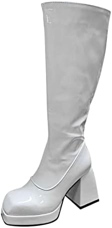 Fasdnendys жените зашилени на коленото високи чизми цврсти со внатрешни чизми чевли високи чизми за вода за жени