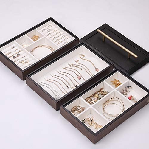 WYFDC дрвена накит кутија за накит приказ на ковчези обетки прстени кутии Организатор за накит кутија за подароци