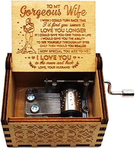 Дрвена музичка кутија Укебобо - Вие сте мојата музичка кутија за сонце, подарок за Денот на вineубените, Божиќ, роденден, годишнина, девојка, сопруга - 1 сет （TW）