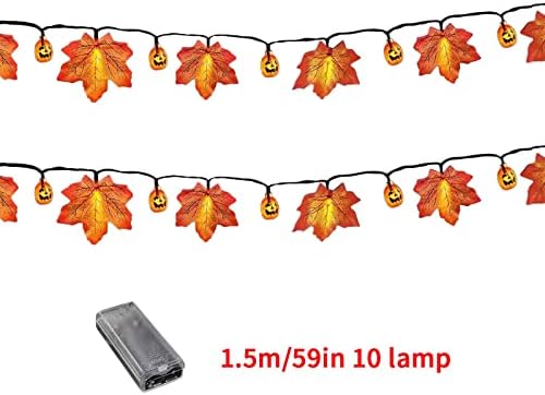 Денот на благодарноста кутија за батерии LED LED лисја од лисја од лисја во затворен и украсен декоративен светлосен жица 3 метри