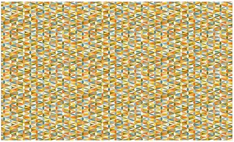Амбезон Апстрактна керамичка држач за четки за заби, цвет на живот дизајн гроздобер бои овални форми линии геометриски ретро шема,