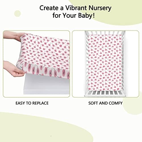 Акварел тематски опремени мини чаршафи за креветчиња, преносни мини креветчиња со меки и дишечки постелнини-плетен сад или