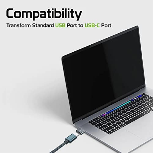 USB-C женски до USB машки брз адаптер компатибилен со вашиот Dell XPS 13-0015SLV за полнач, синхронизација, OTG уреди како тастатура,
